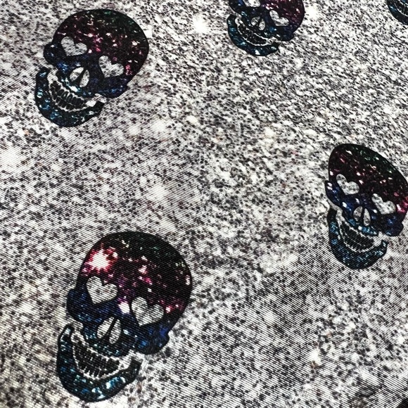 Terez Glitter Skull Athletic Leggings 7/8 Tights Women’s Medium - Picture 4 of 10